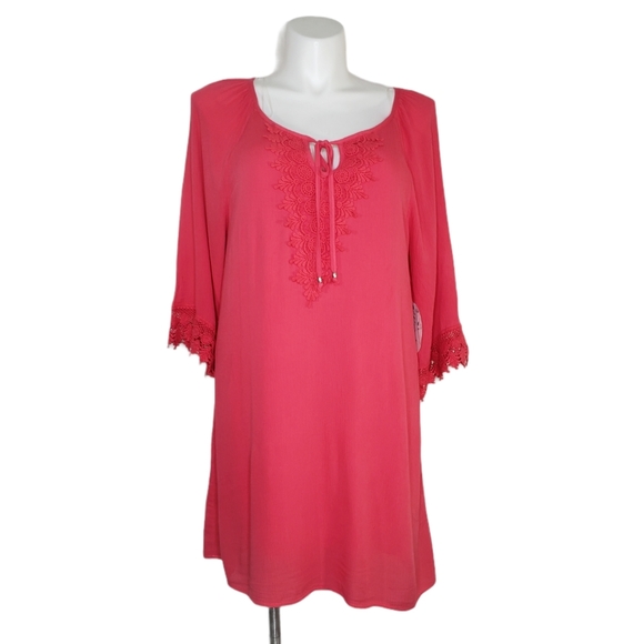 Naif Coral 3/4 Sleeve Dress Size XL NWT - Picture 2 of 10